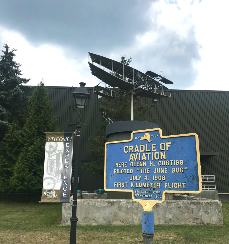 Glenn Curtiss First Flight Historical Marker in Hammondsport, New York