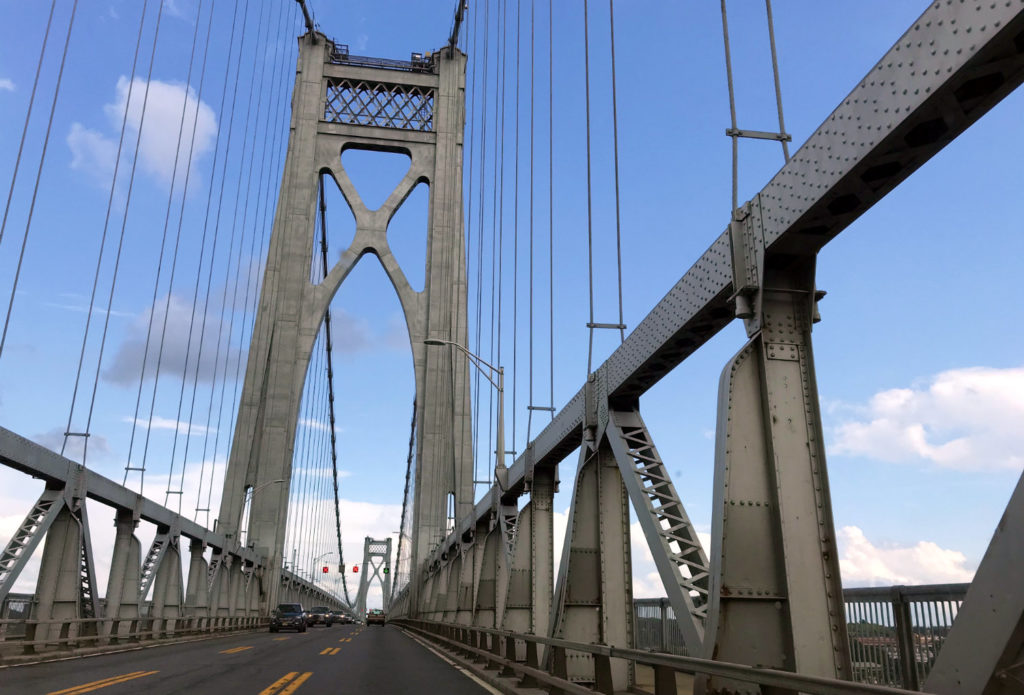 Crossing the Mid-Hudson River Bridge from New Paltz to Poughkeepsie, New York