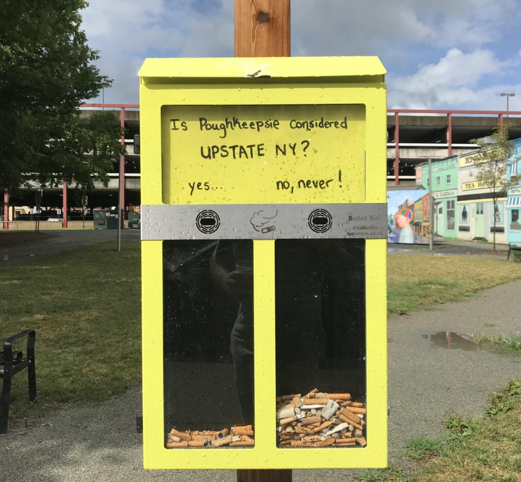 Cigarette Butt Voting Booth in Poughkeepsie, New York