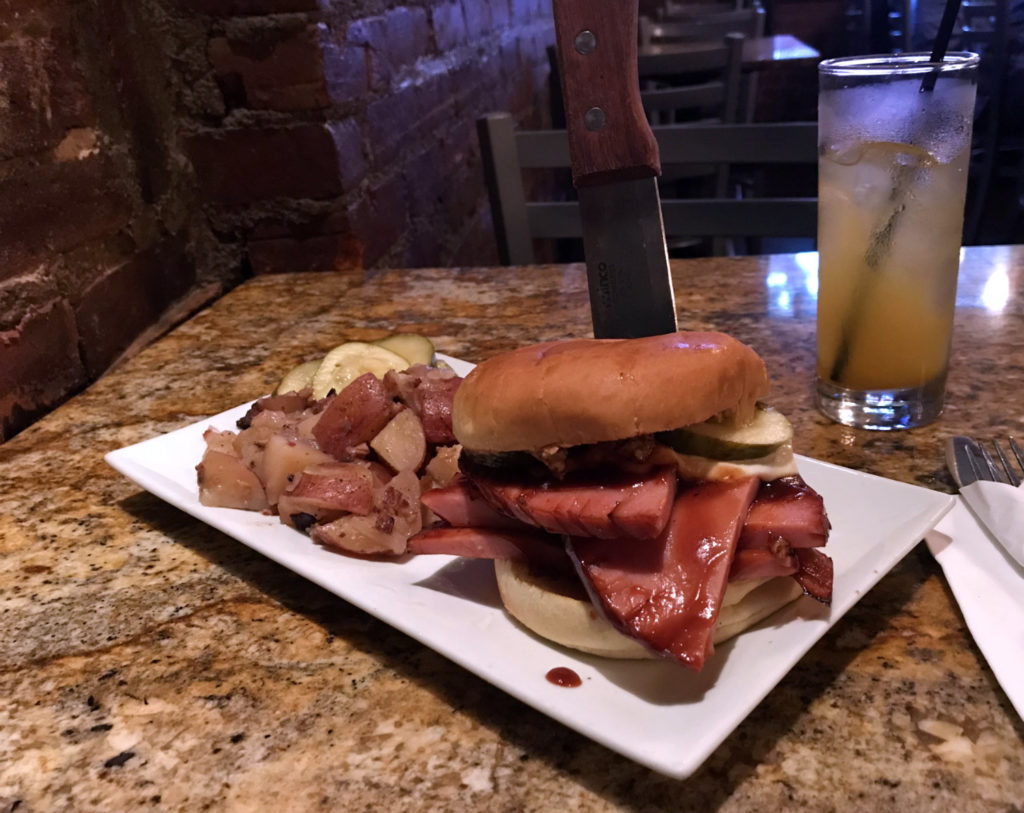 Hickory Smoked Bologna Sandwich at Schatzi's in Poughkeepsie, New York