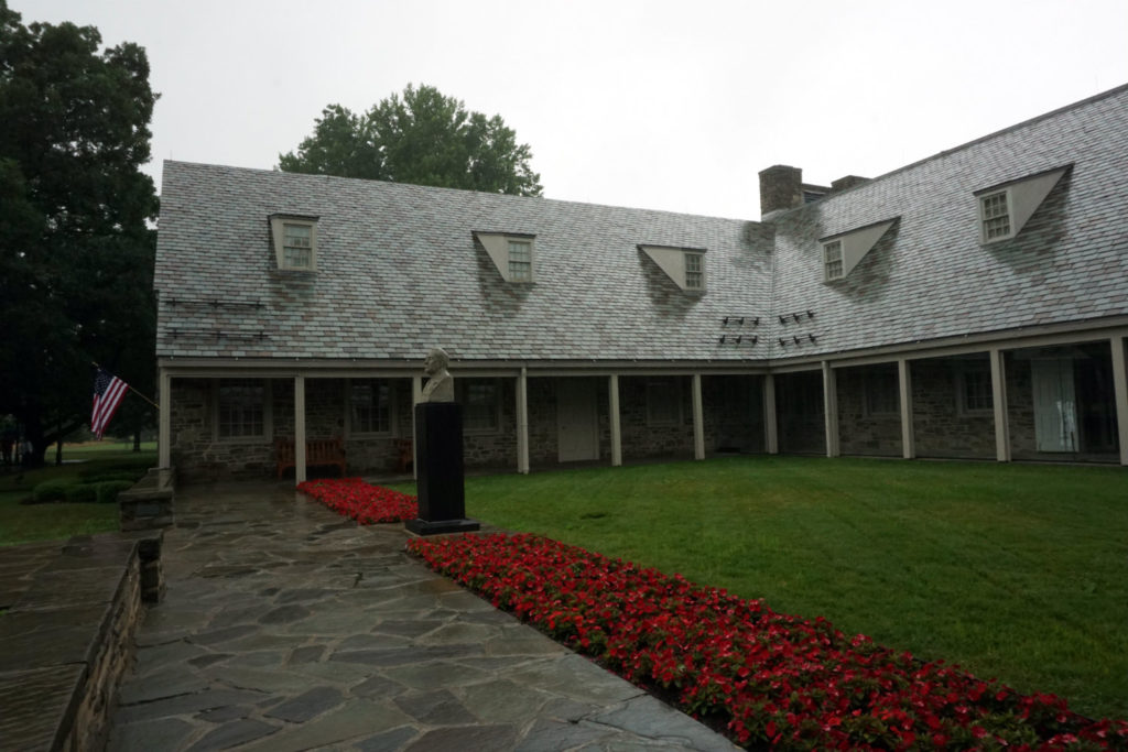 Outside the FDR Presidential Library and Museum in Hyde Park, New York