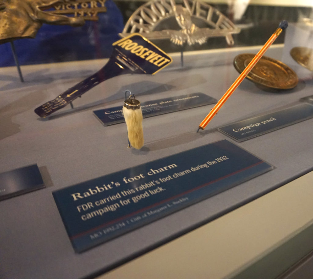 FDR's Lucky Rabbit's Foot Charm in the FDR Presidential Library and Museum