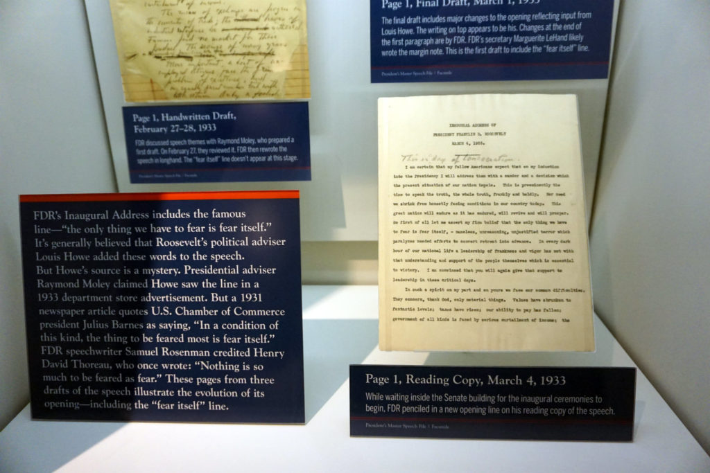 Original Documents of FDR's Inaugeral Address in Hyde Park