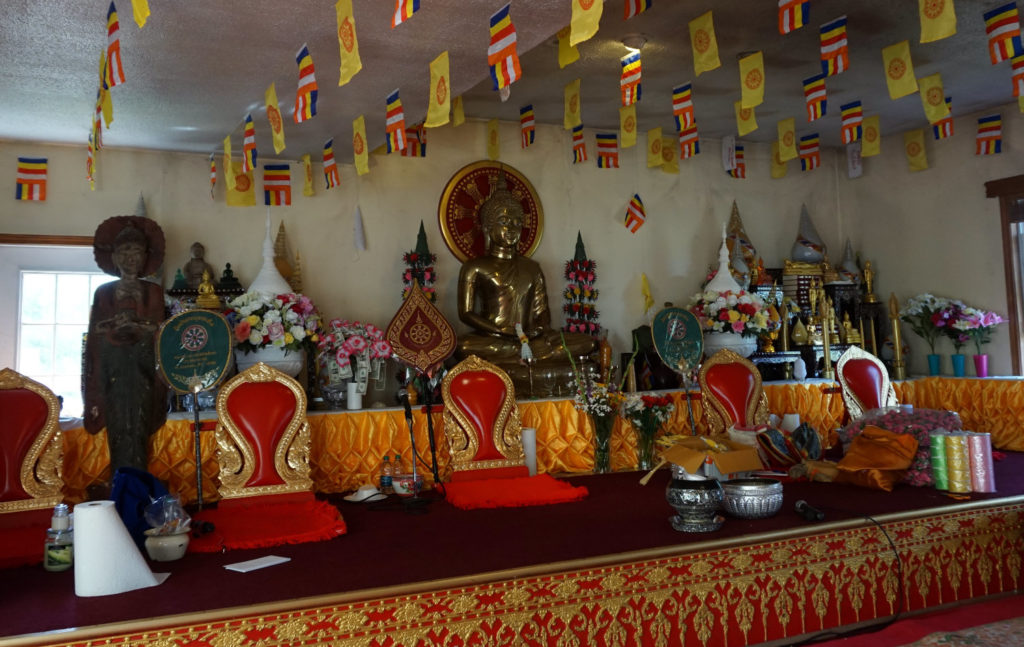 Inside the Wat Pa Lao Buddhadham in Henrietta, New York