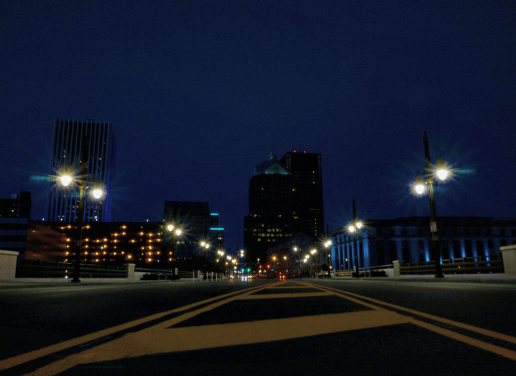 Downtown Rochester, New York at Night