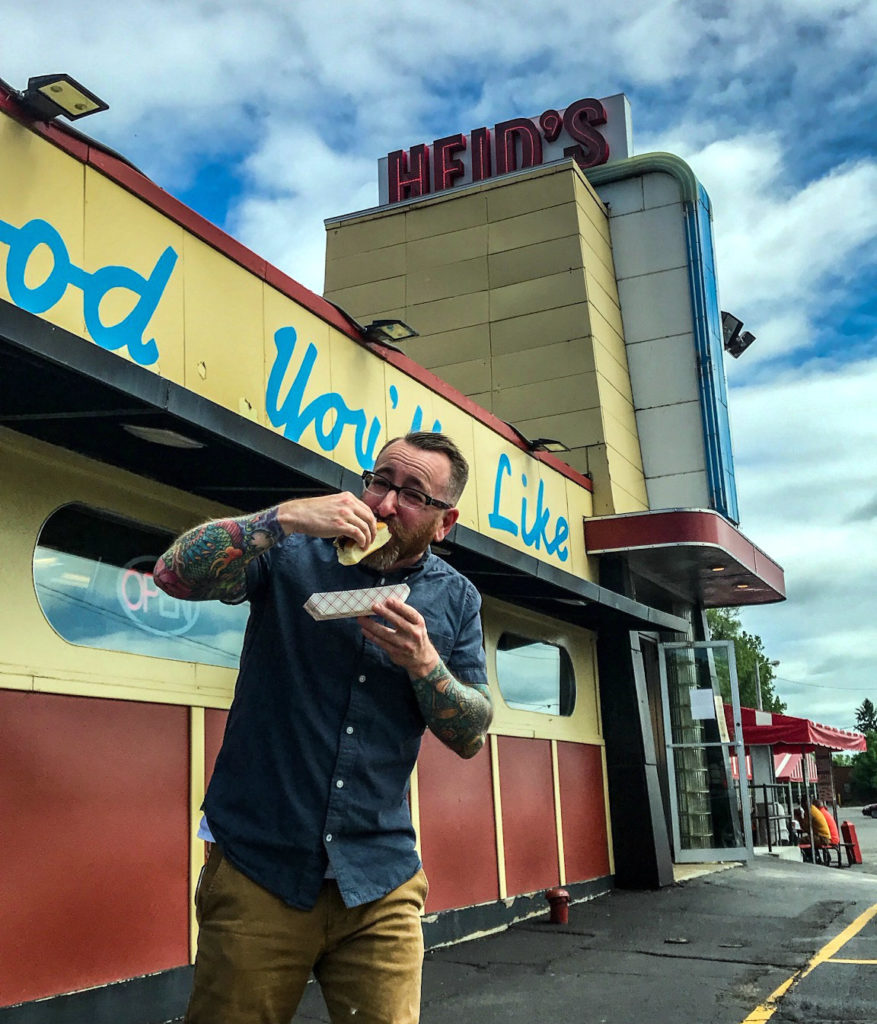 Chris Clemens of Exploring Upstate at Heid's of Liverpool near Syracuse, New York