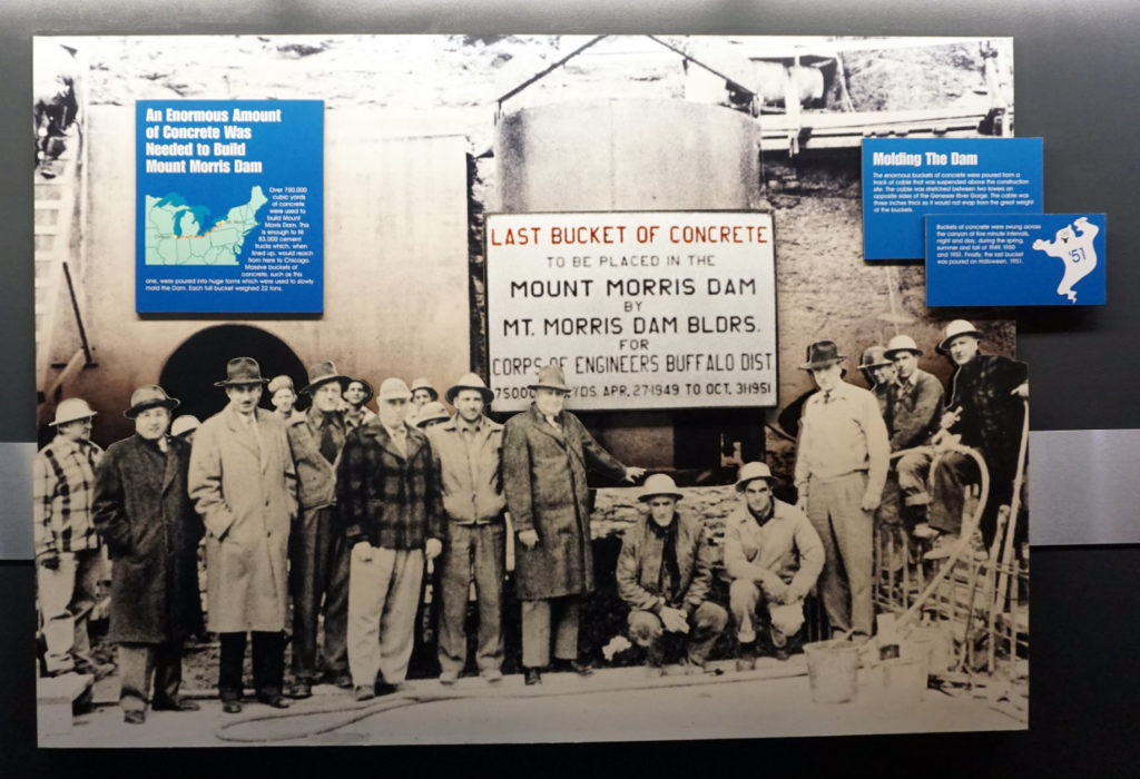 Photo Exhibit of the Last Bucket of Cement Poured at the Mt. Morris Dam in Letchworth