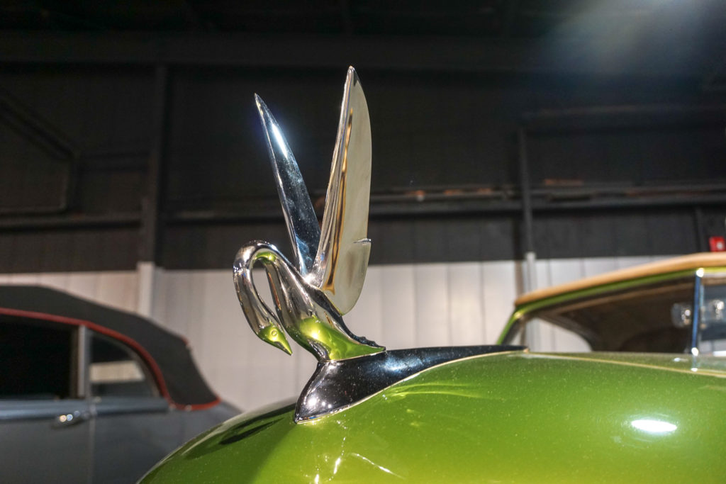 Packard Swan Antique Car Hood Ornament at the Northeast Classic Car Museum in Norwich, New York
