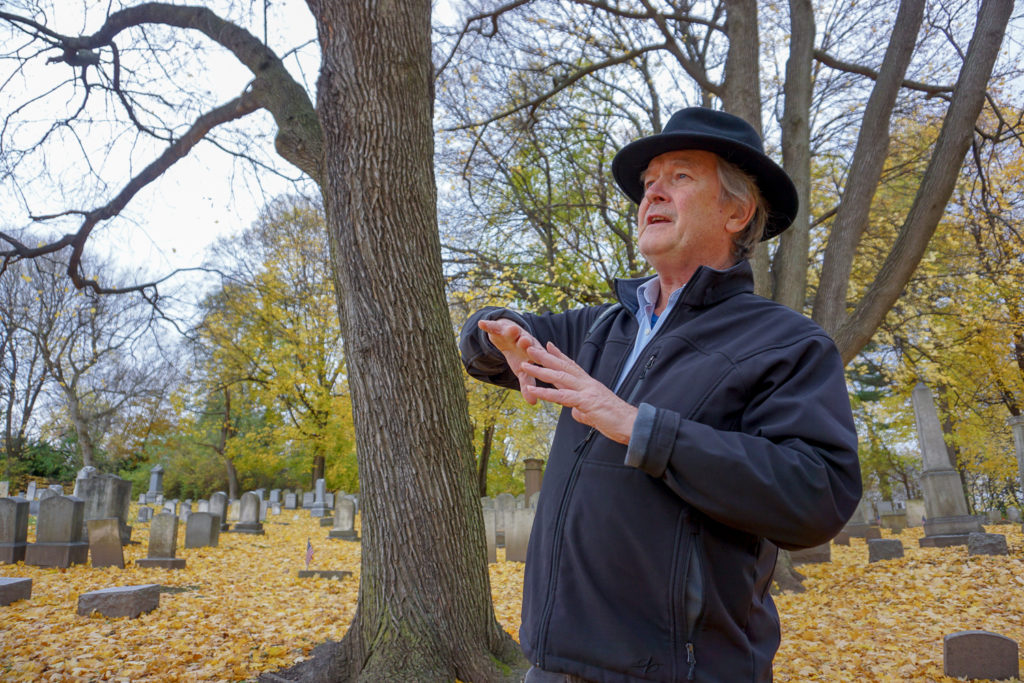 Steven Huff of In Our Home Ground in Brighton Cemetery in Rochester, New York