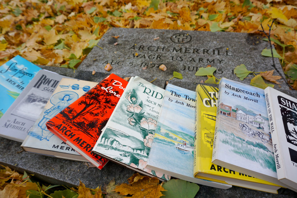 Gravesite and Books of Arch Merrill in Rochester, New York