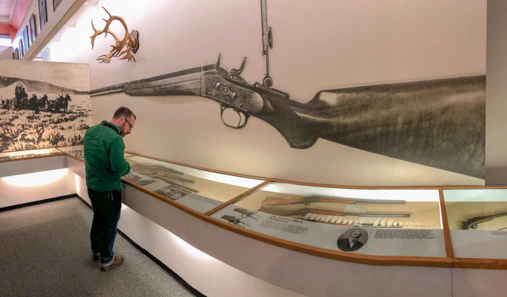 Chris Clemens in the Remington Arms Museum in Ilion, New York