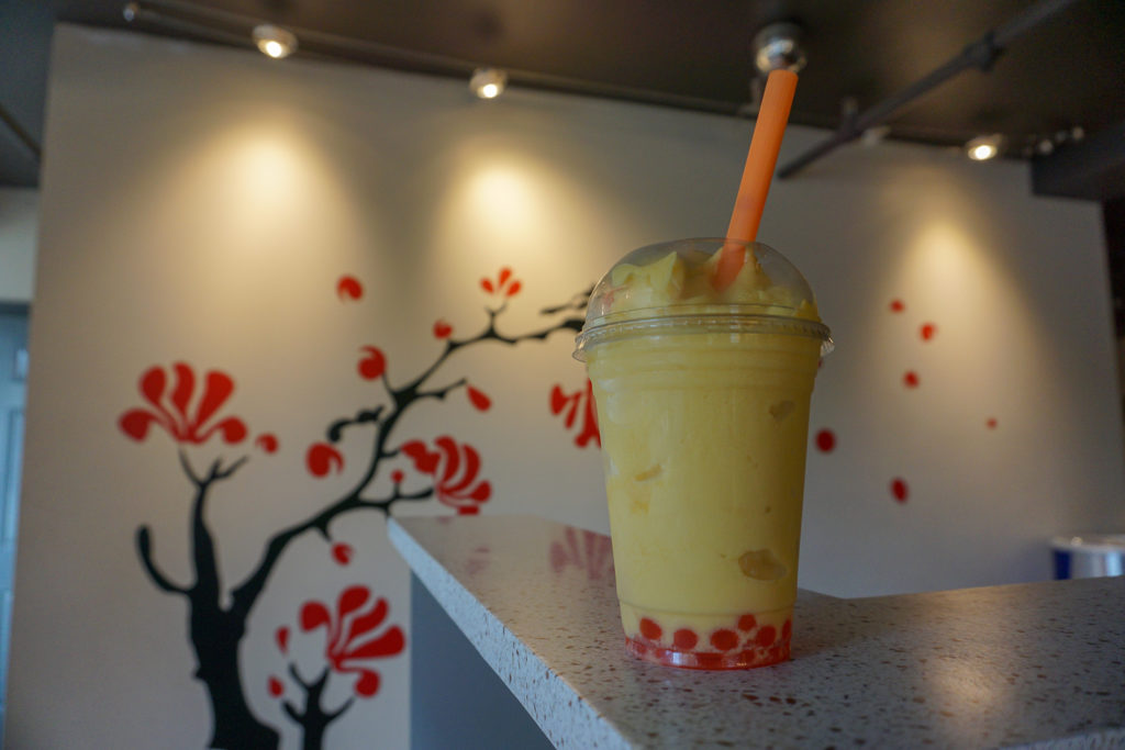 Mango Tea Smoothie at Unique Tea House in Syracuse, New York