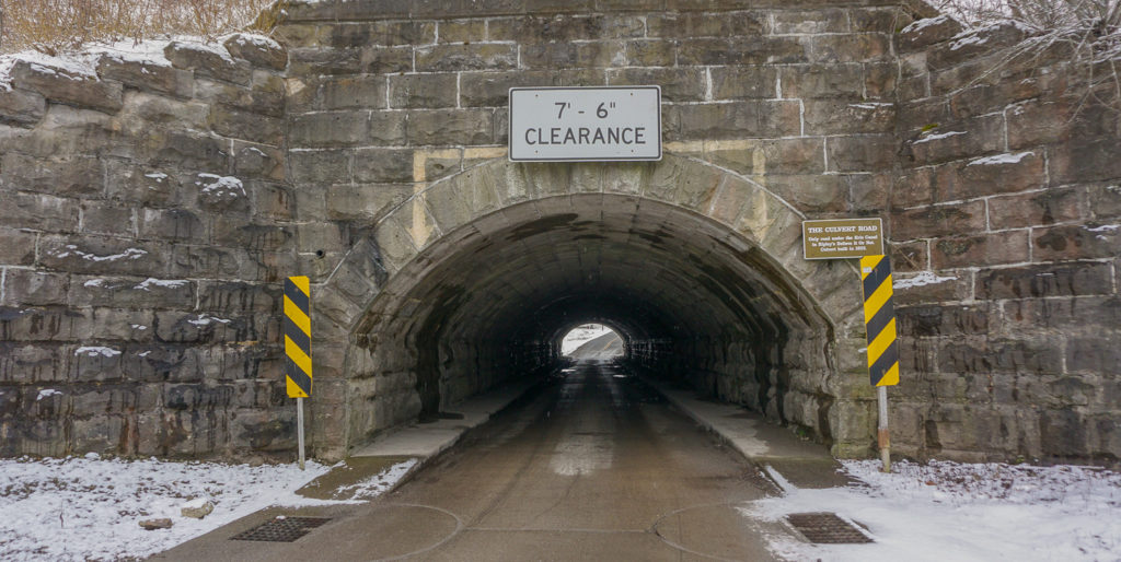 Culvert Road Underpass in Medina, New York in Orleans County