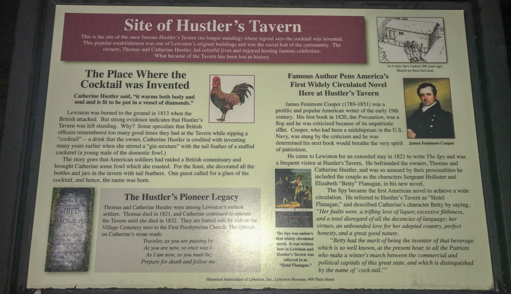 Historical Signage for Hustler's Tavern in Lewiston, New York, Niagara County