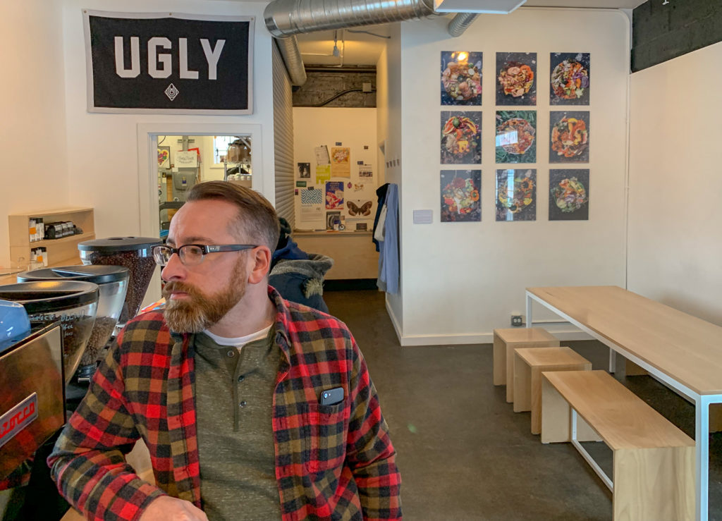Chris Clemens at Ugly Duck Coffee in Rochester, New York