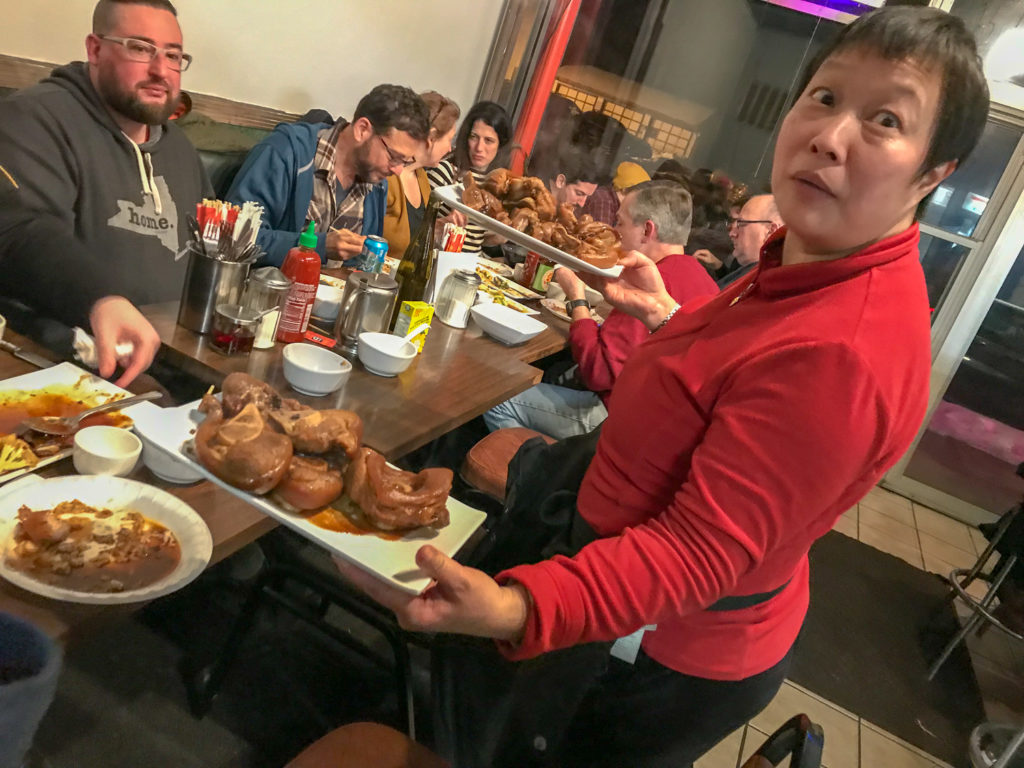 Serving Hocks at Mings Noodles in Rochester