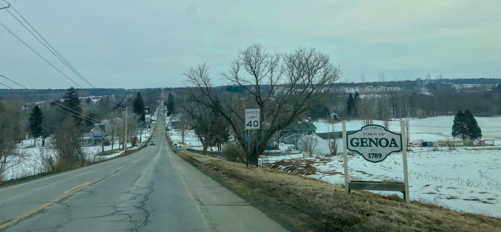 Route 90 Entering the Town of Genoa, New York Cayuga County