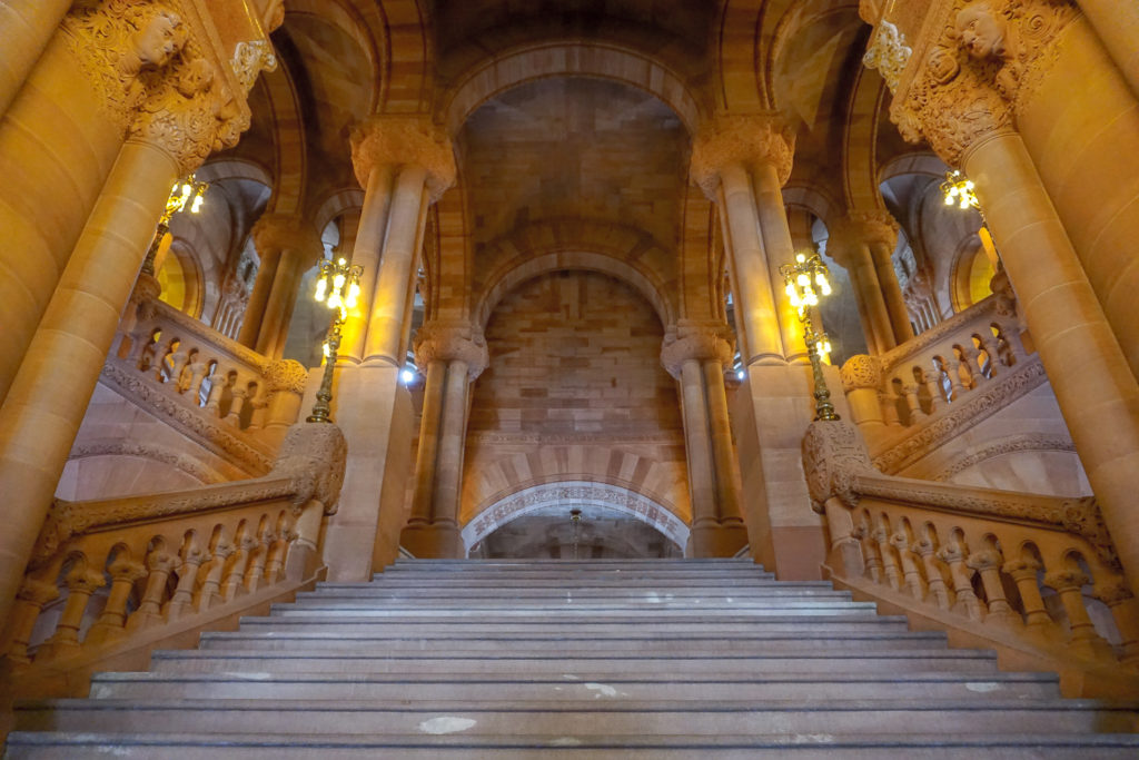 The Million Dollar Staircase in the New York State Capitol in Albany