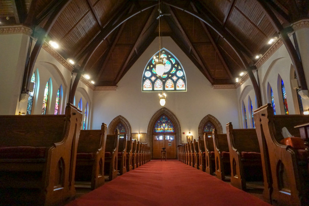 Inside the Trinity Episcopal Church in Seneca Falls, New York