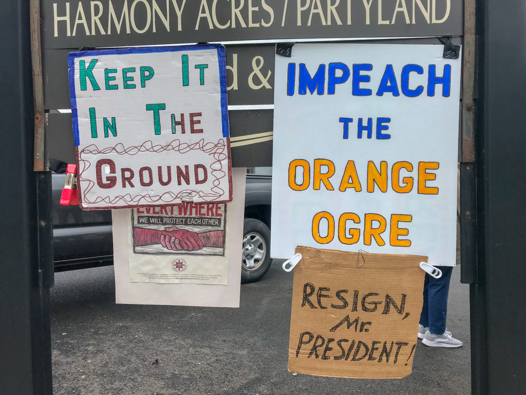 Protest Signs in Cobleskill, New York