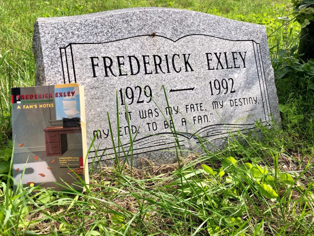 Fred Exley Gravestone with A Fan's Notes in Watertown