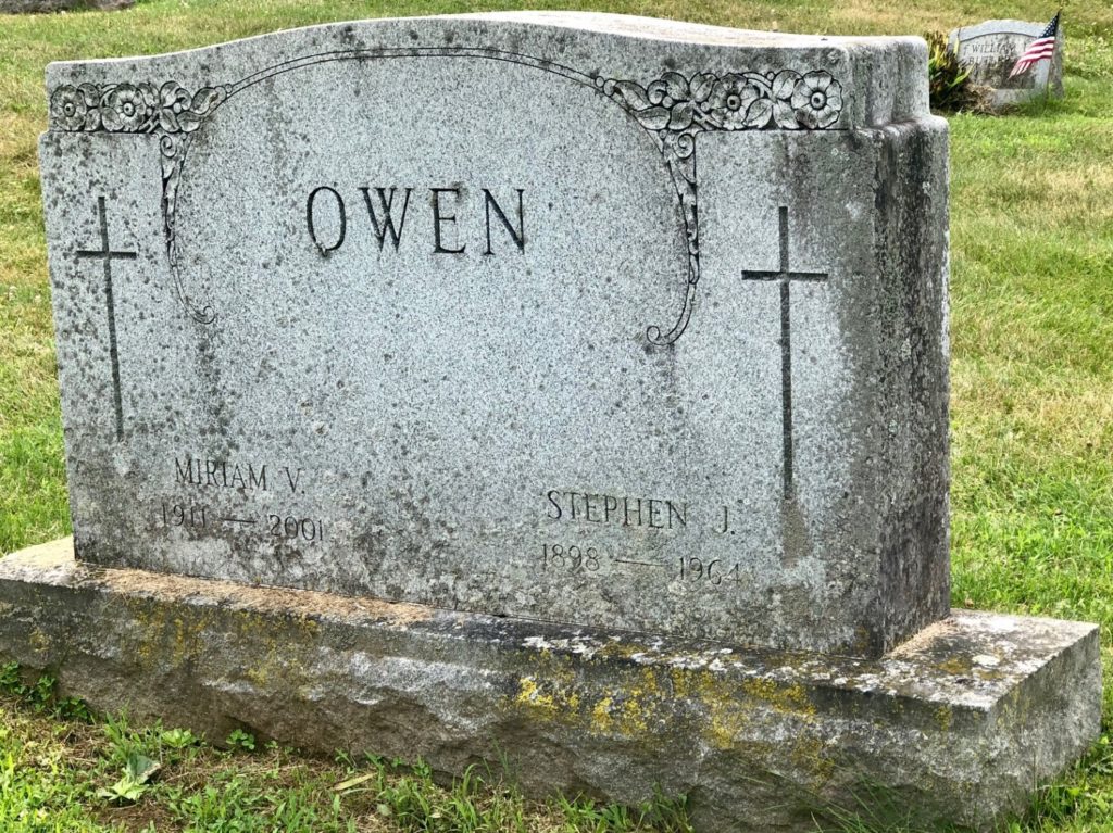 Stephen Owen's Gravestone in Oneida, New York