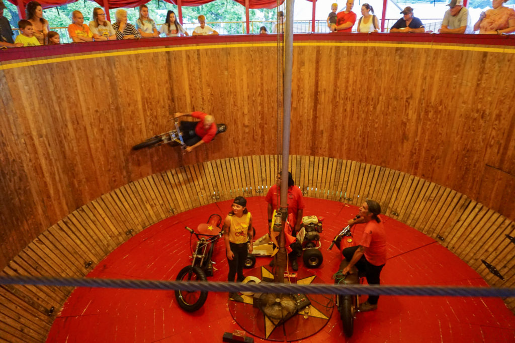 Wild Wheels Wall of Death expo at the Wayne County Fair in Palmyra