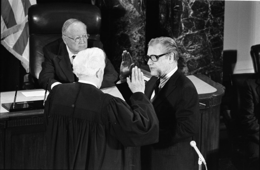 NYS Governor Nelson Rockefeller is sworn in as Gerald Ford's Vice President