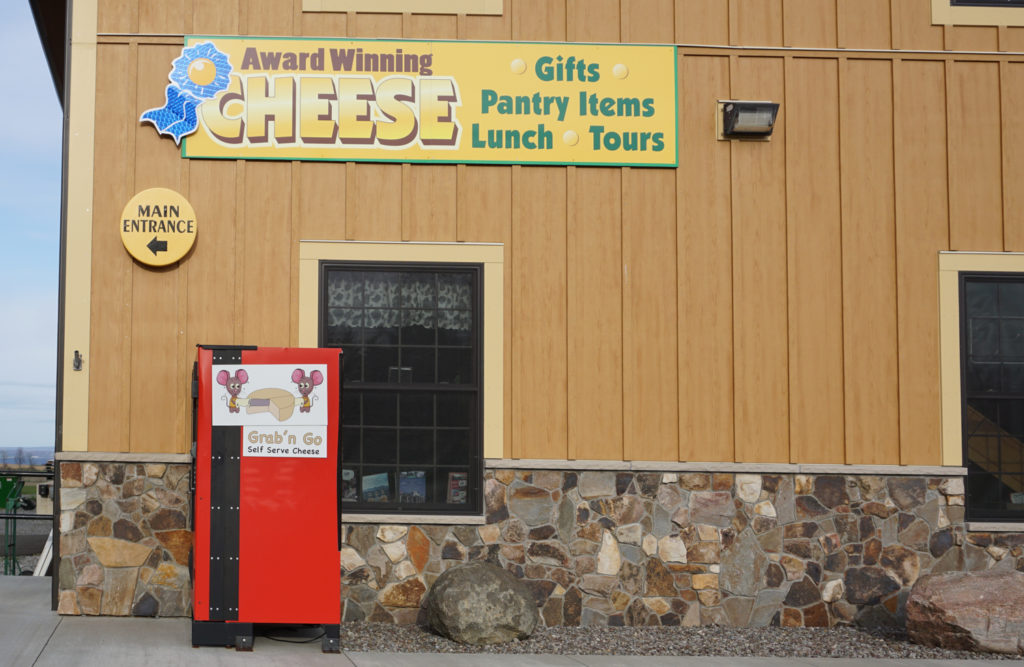 Cheese Vending Machine at East Hill Creamery in Perry, New York, Wyoming County