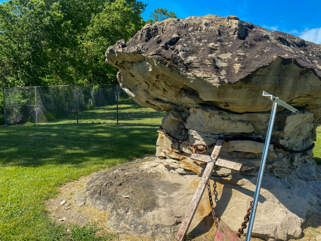 Closeup of Devil's Rock in Stafford